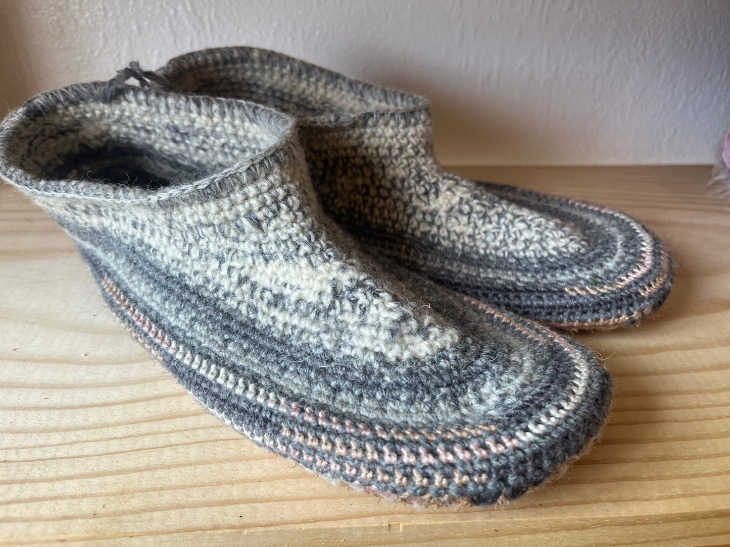 Cozy Crochet, Leather Bottom, Sheepskin Slippers