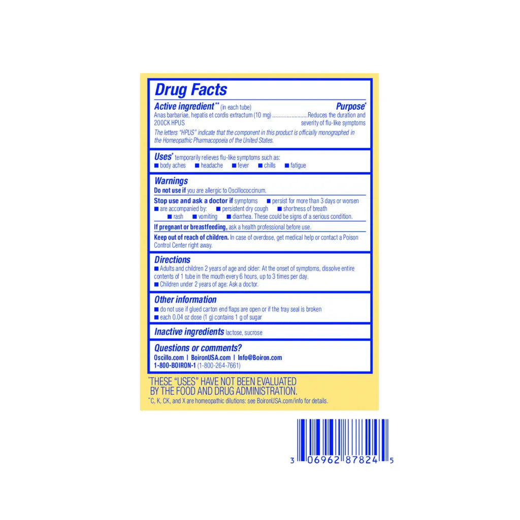 Oscillococcinum® Body Aches • Headache • Fever • Chills • Fatigue*
