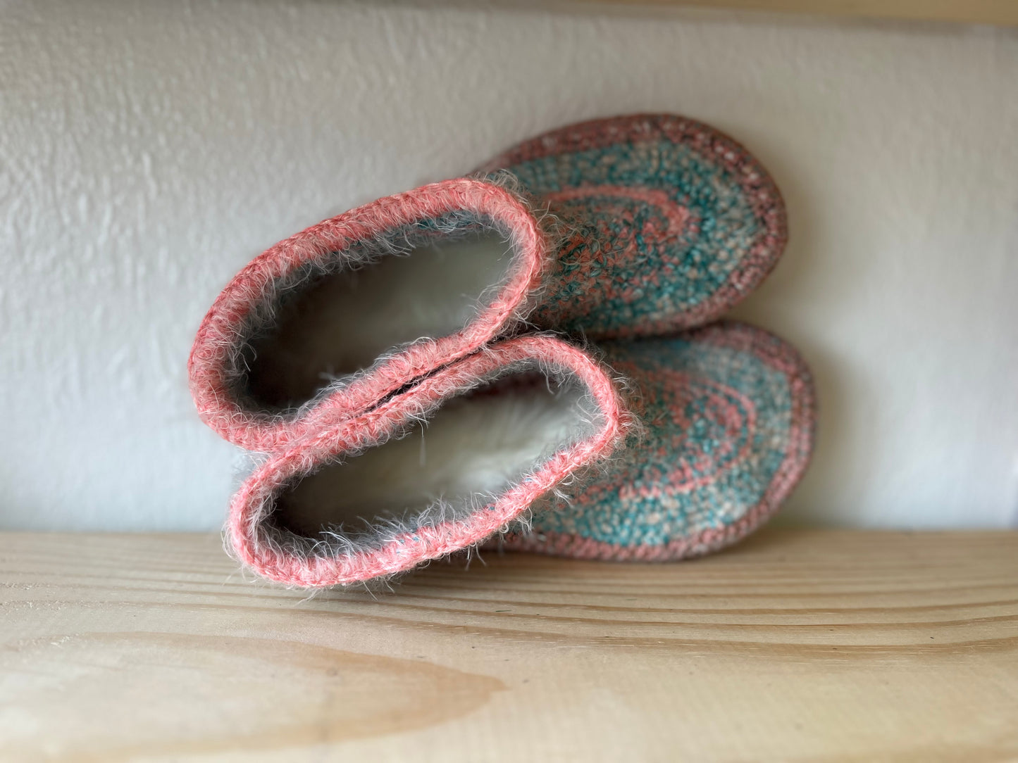 Cozy Crochet, Leather Bottom, Sheepskin Slippers