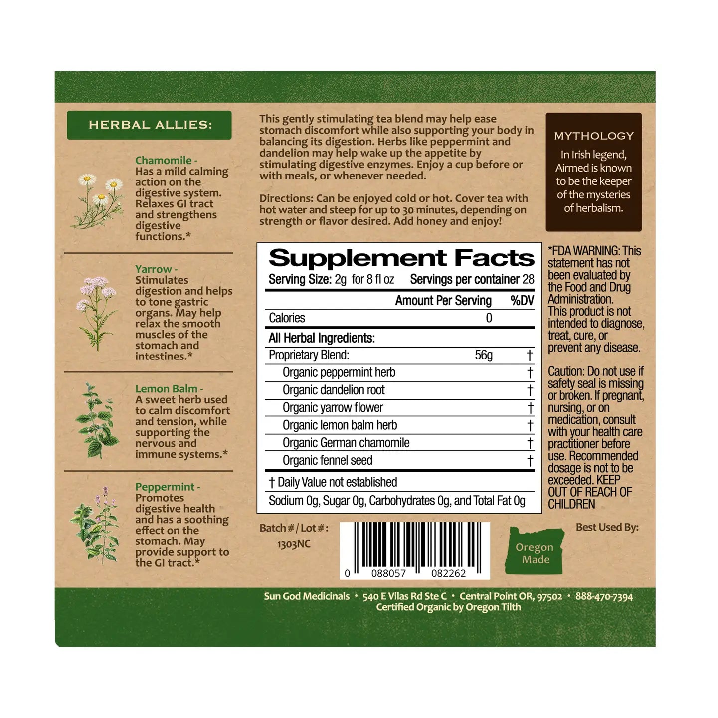 Organic Airmed Digestion Tea 2oz