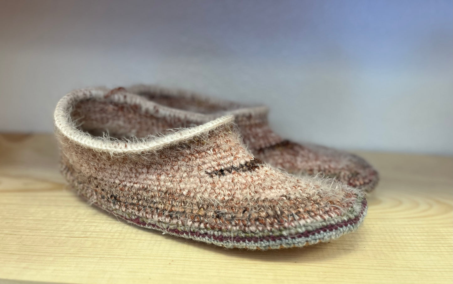 Cozy Crochet, Leather Bottom, Sheepskin Slippers