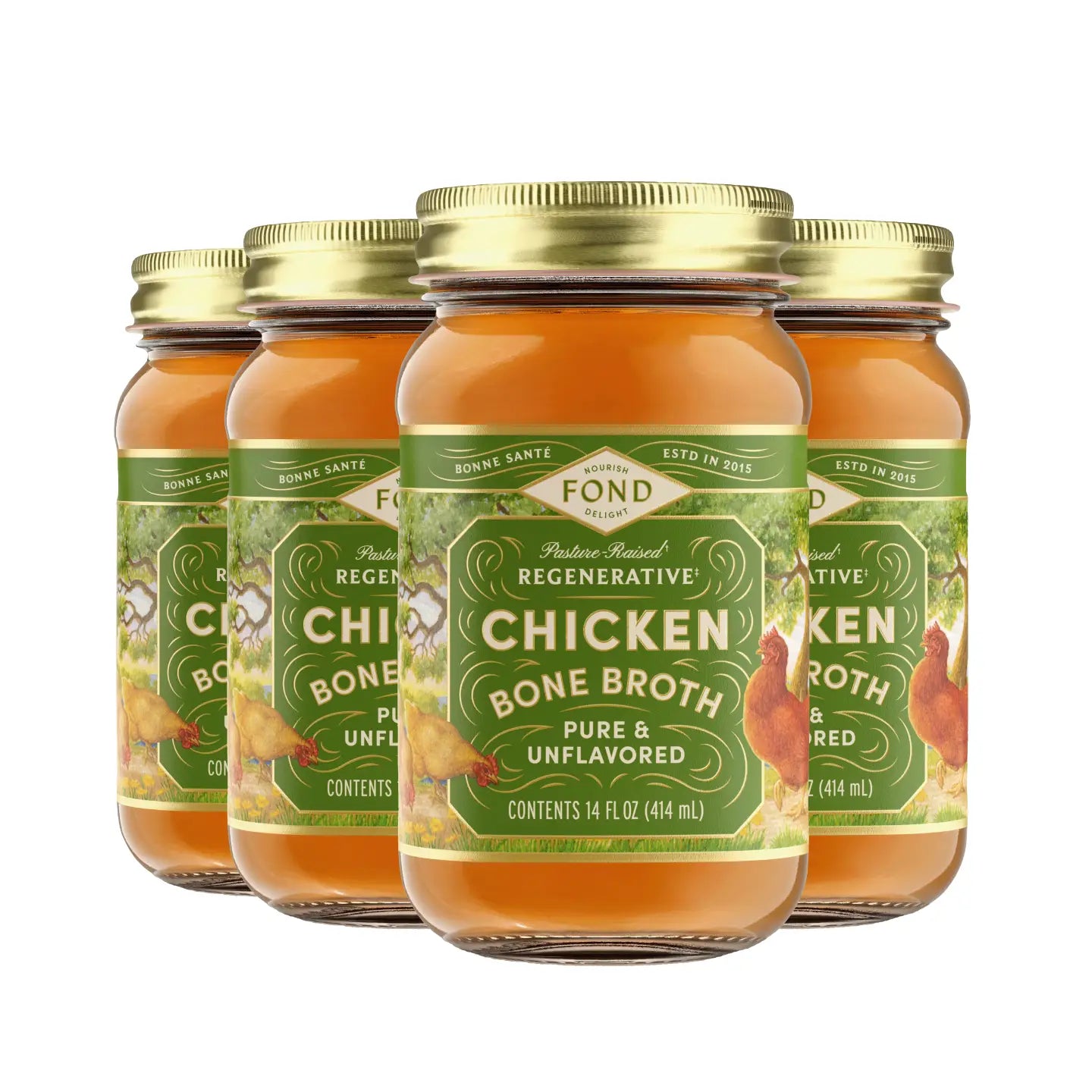 Regenerative Pasture-Raised Chicken Bone Broth 24oz