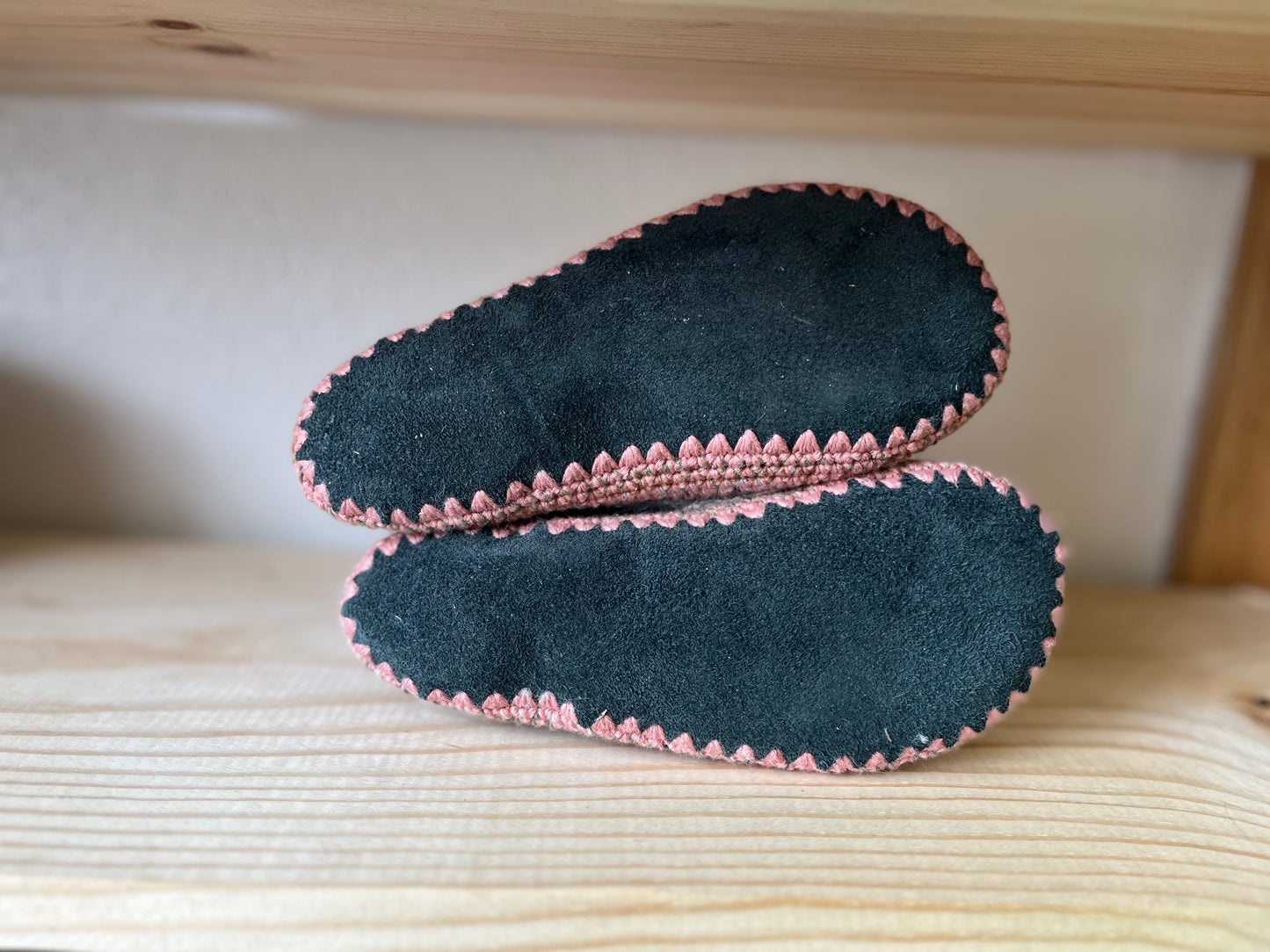 Cozy Crochet, Leather Bottom, Sheepskin Slippers