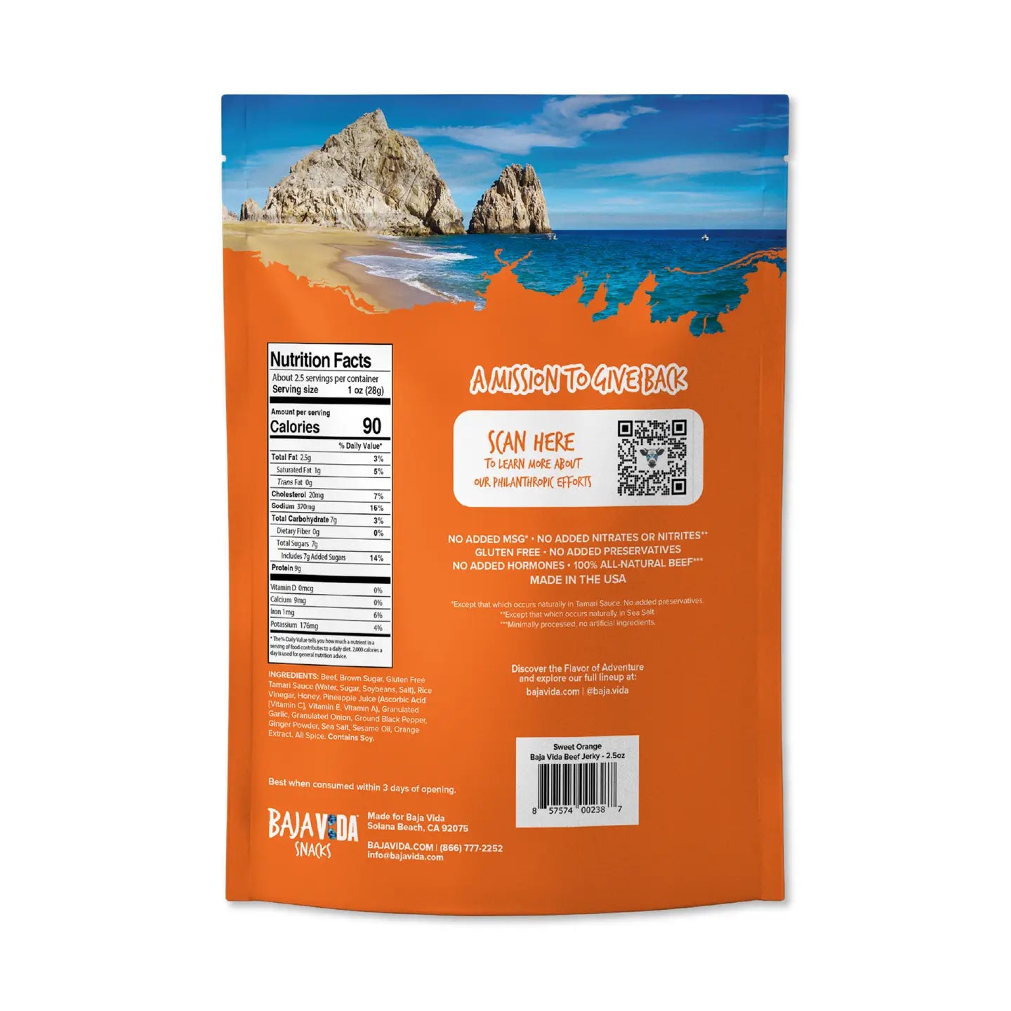 Baja Vida Beef Jerky - Sweet Orange