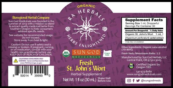 Organiese vars St John's Wort tinktuur 1oz