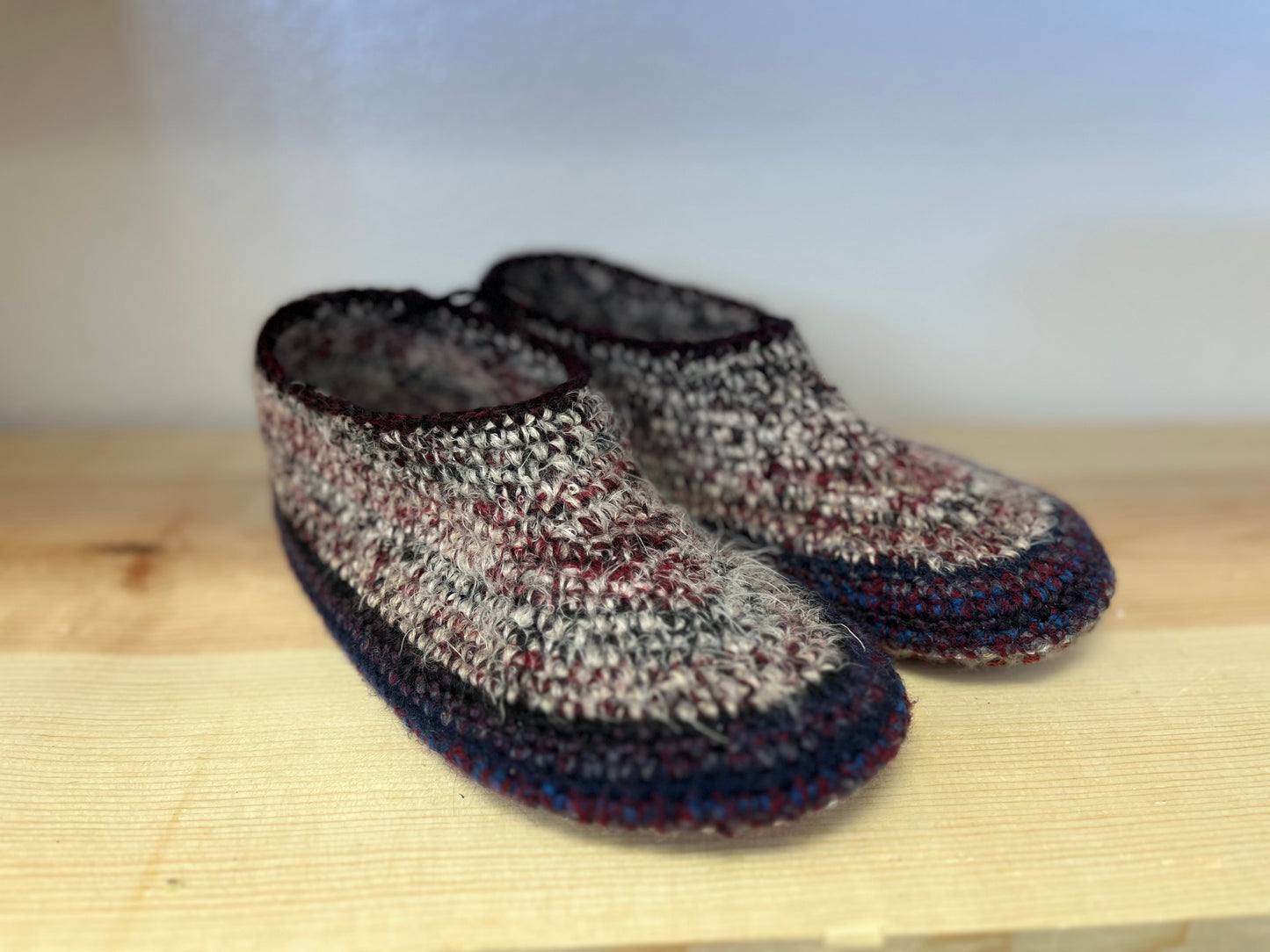 Cozy Crochet, Leather Bottom, Sheepskin Slippers