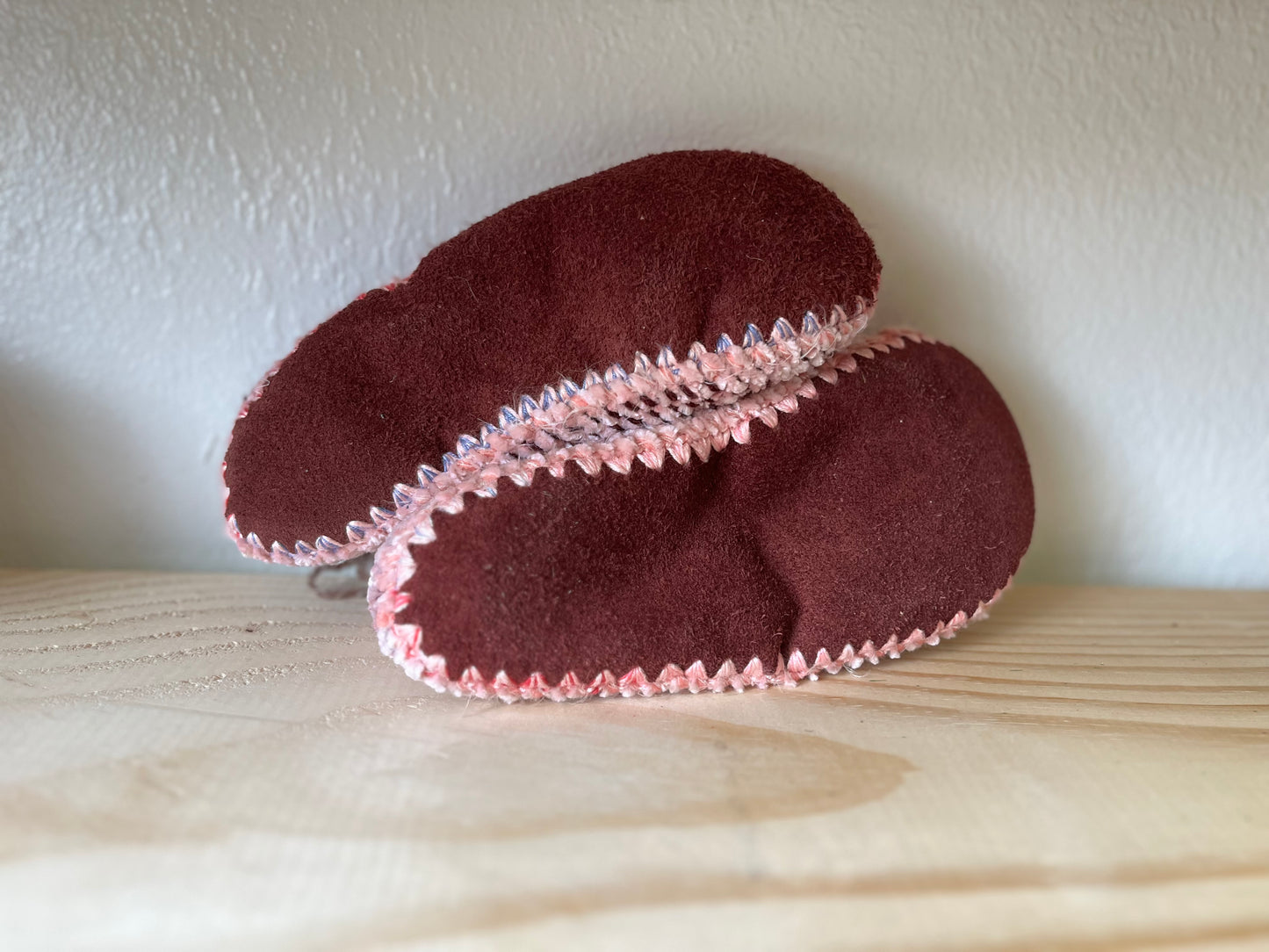 Cozy Crochet, Leather Bottom, Sheepskin Slippers