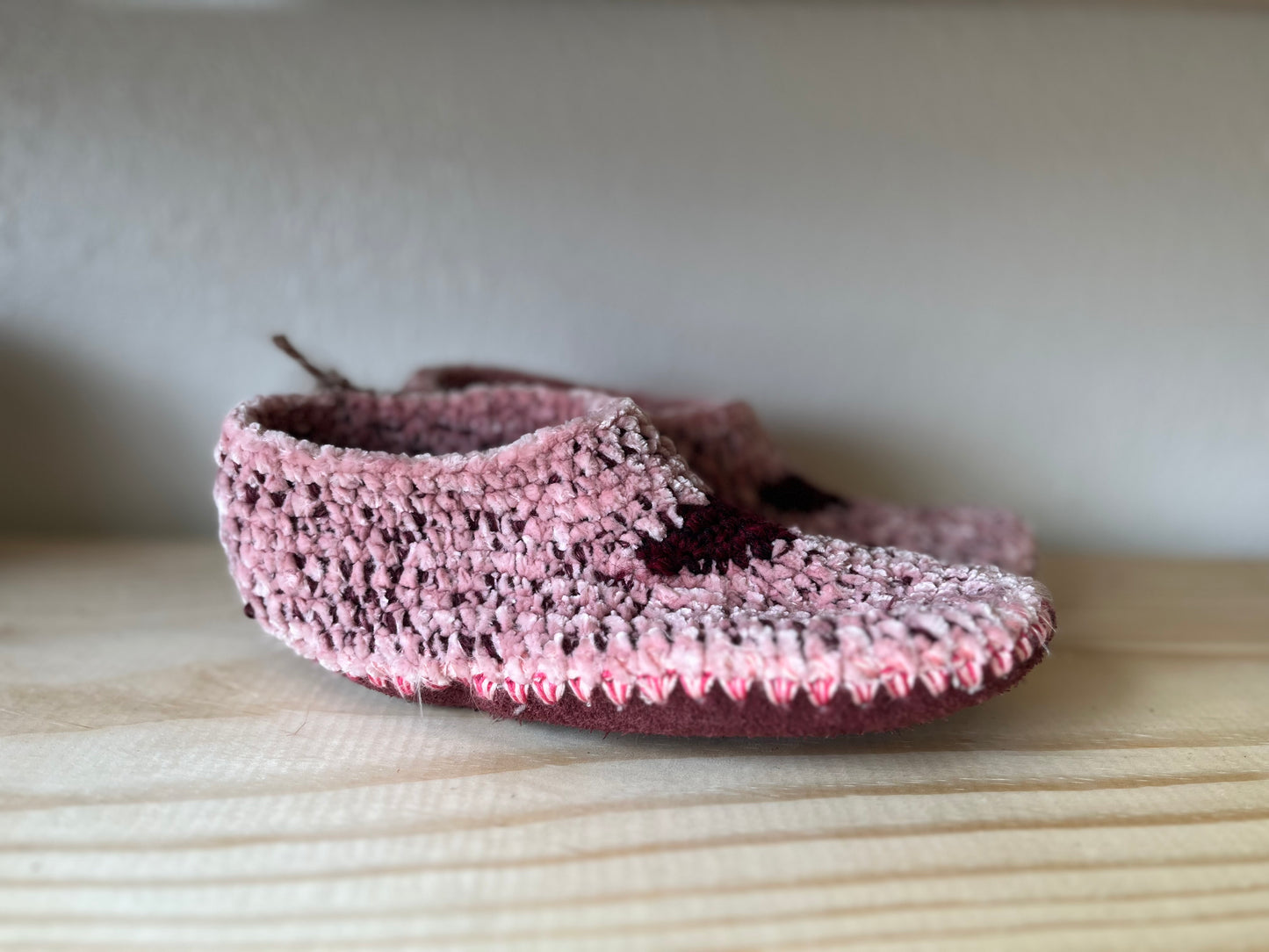 Cozy Crochet, Leather Bottom, Sheepskin Slippers