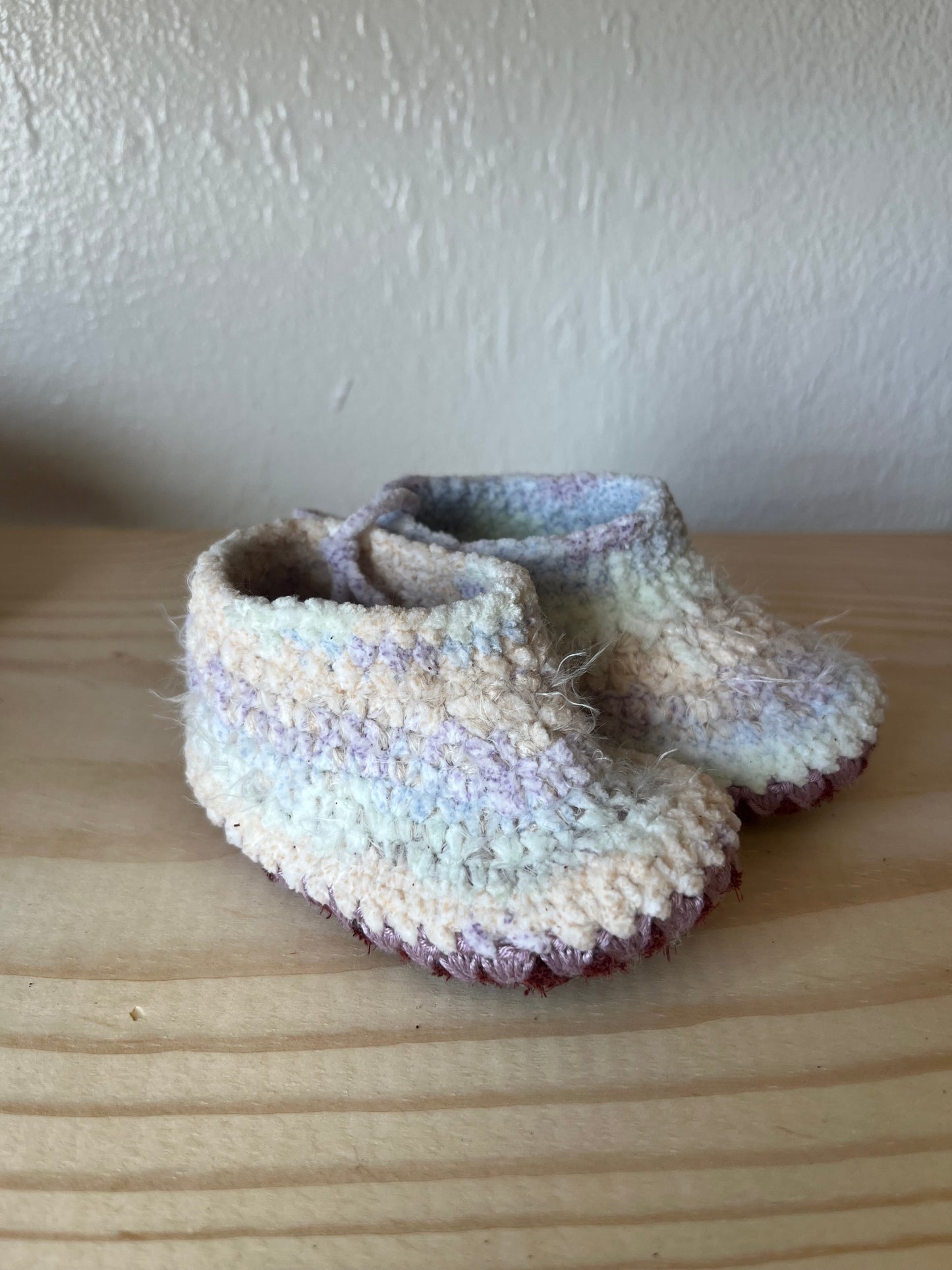 Cozy Crochet, Leather Bottom, Sheepskin Slippers