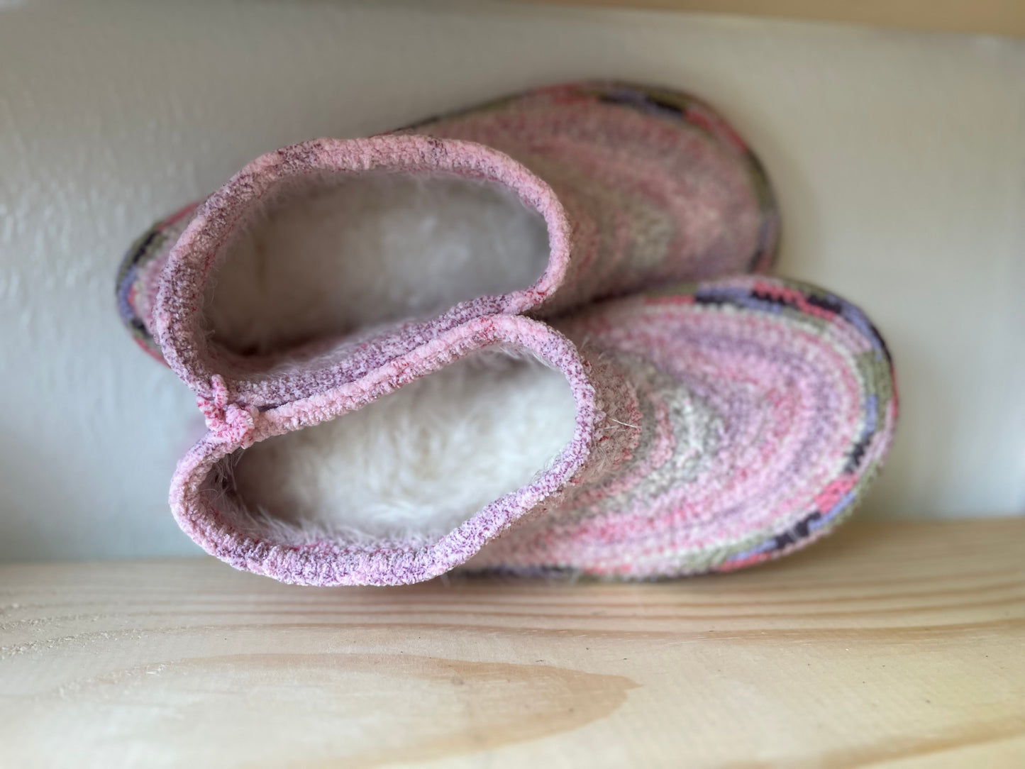 Cozy Crochet, Leather Bottom, Sheepskin Slippers