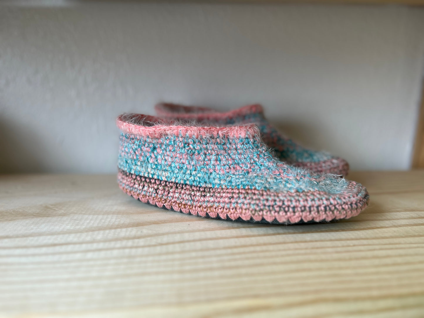 Cozy Crochet, Leather Bottom, Sheepskin Slippers