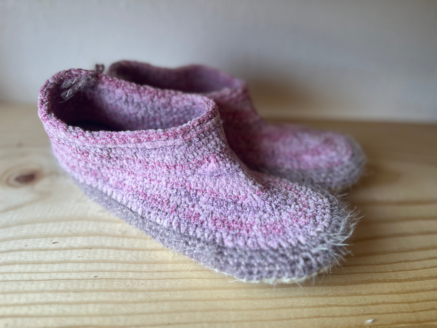 Cozy Crochet, Leather Bottom, Sheepskin Slippers