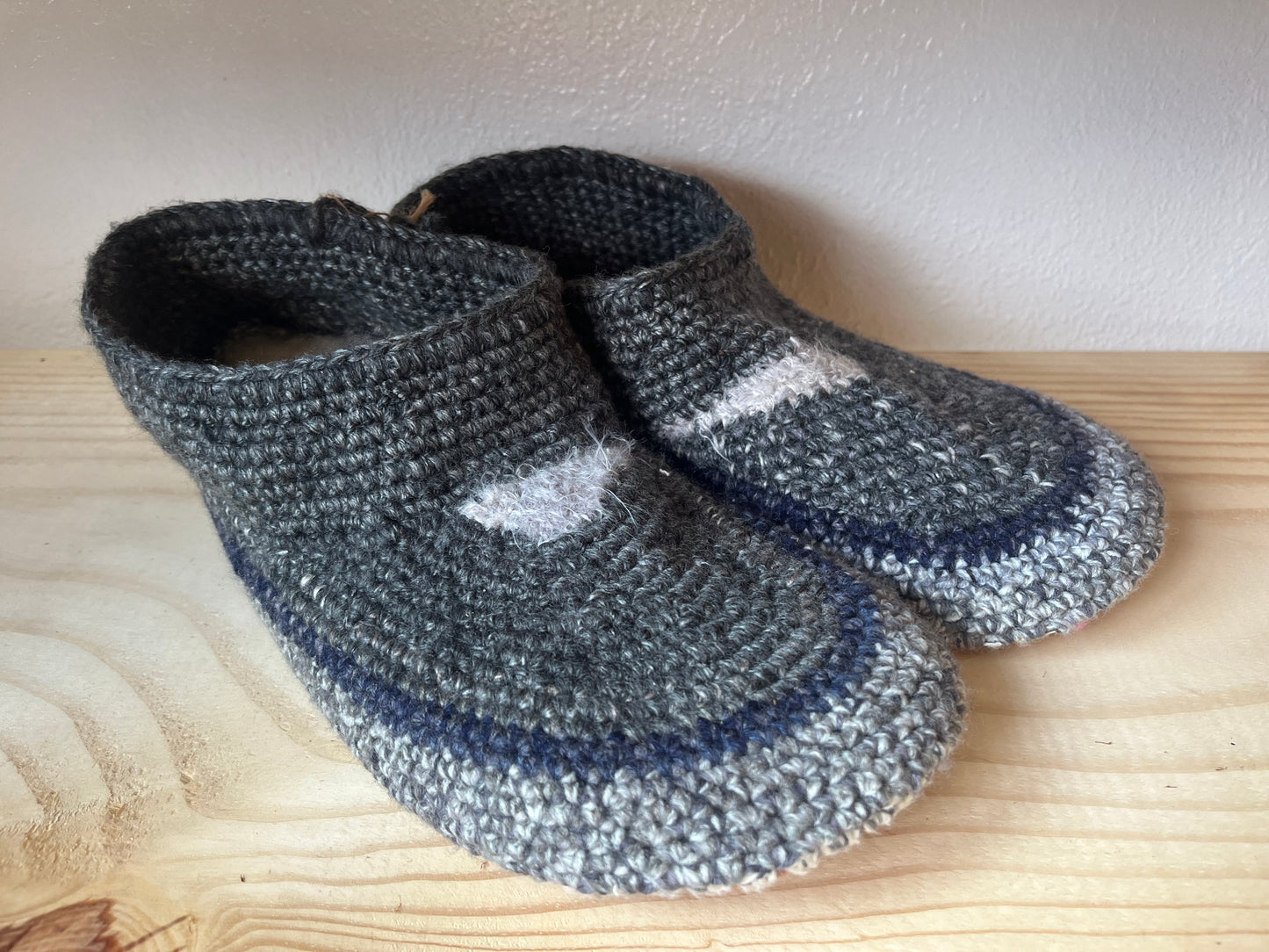 Cozy Crochet, Leather Bottom, Sheepskin Slippers