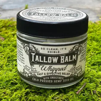 Tallow Balm- Whipped with Hemp Seed Oil 2 oz Glass