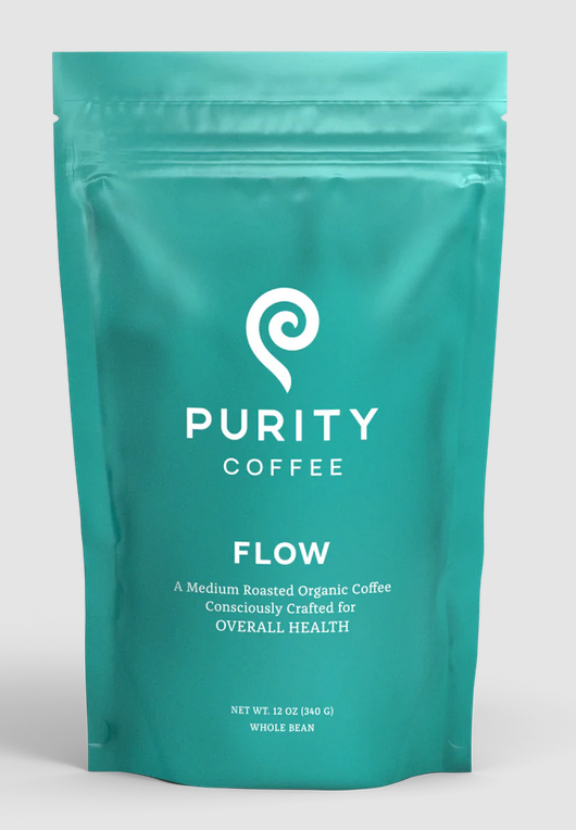 Café Purity Coffee Flow: café en grano tostado medio original, 12 oz