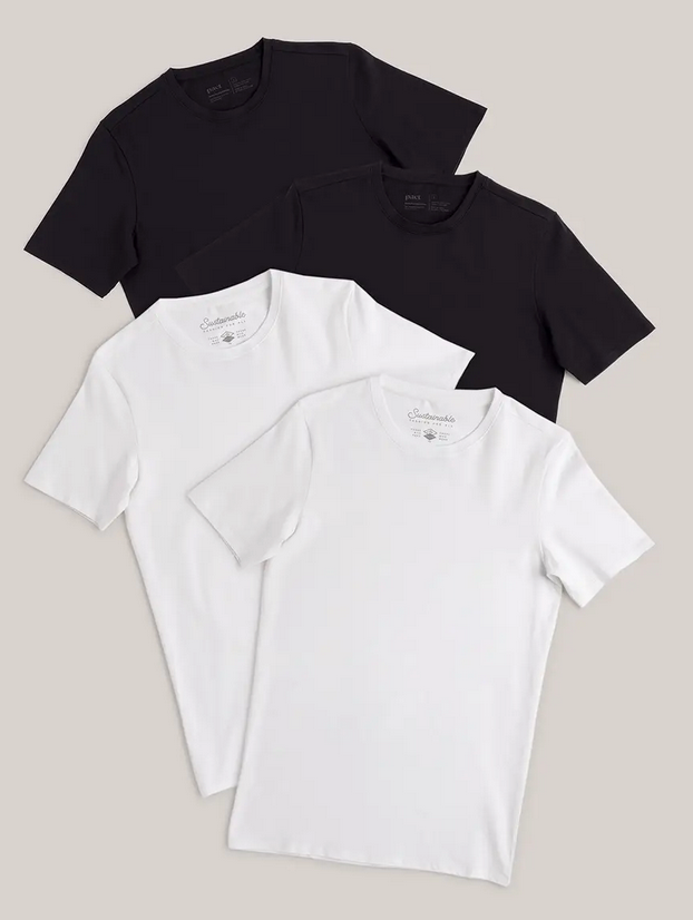 Pack de 4 camisetas de cuello redondo para hombre