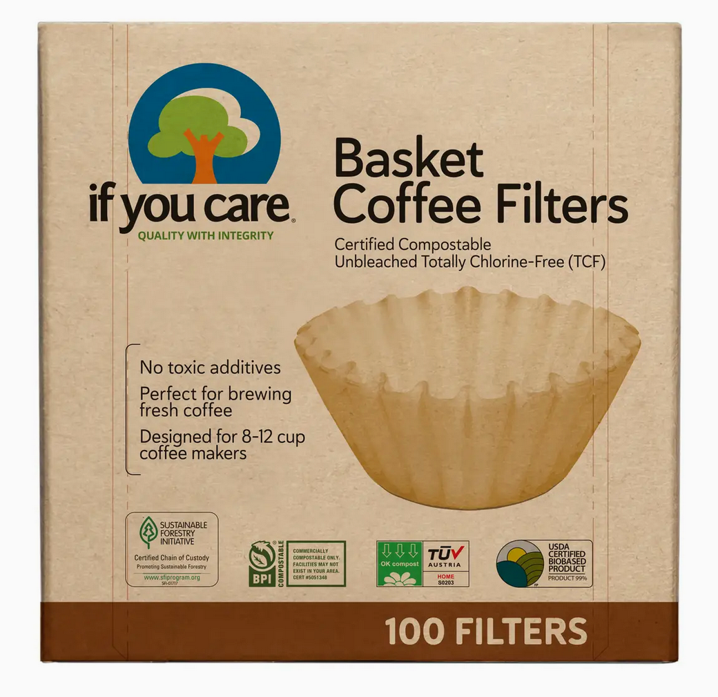 8" Unbleached Basket Coffee Filters
