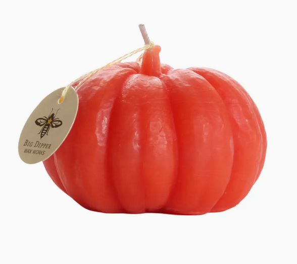 Vela de cera de abejas con forma de calabaza