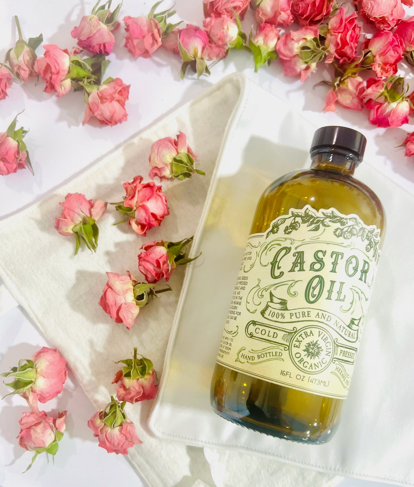 Organiese koudgeperste kasterolie heksaanvrye VSA gebottelde