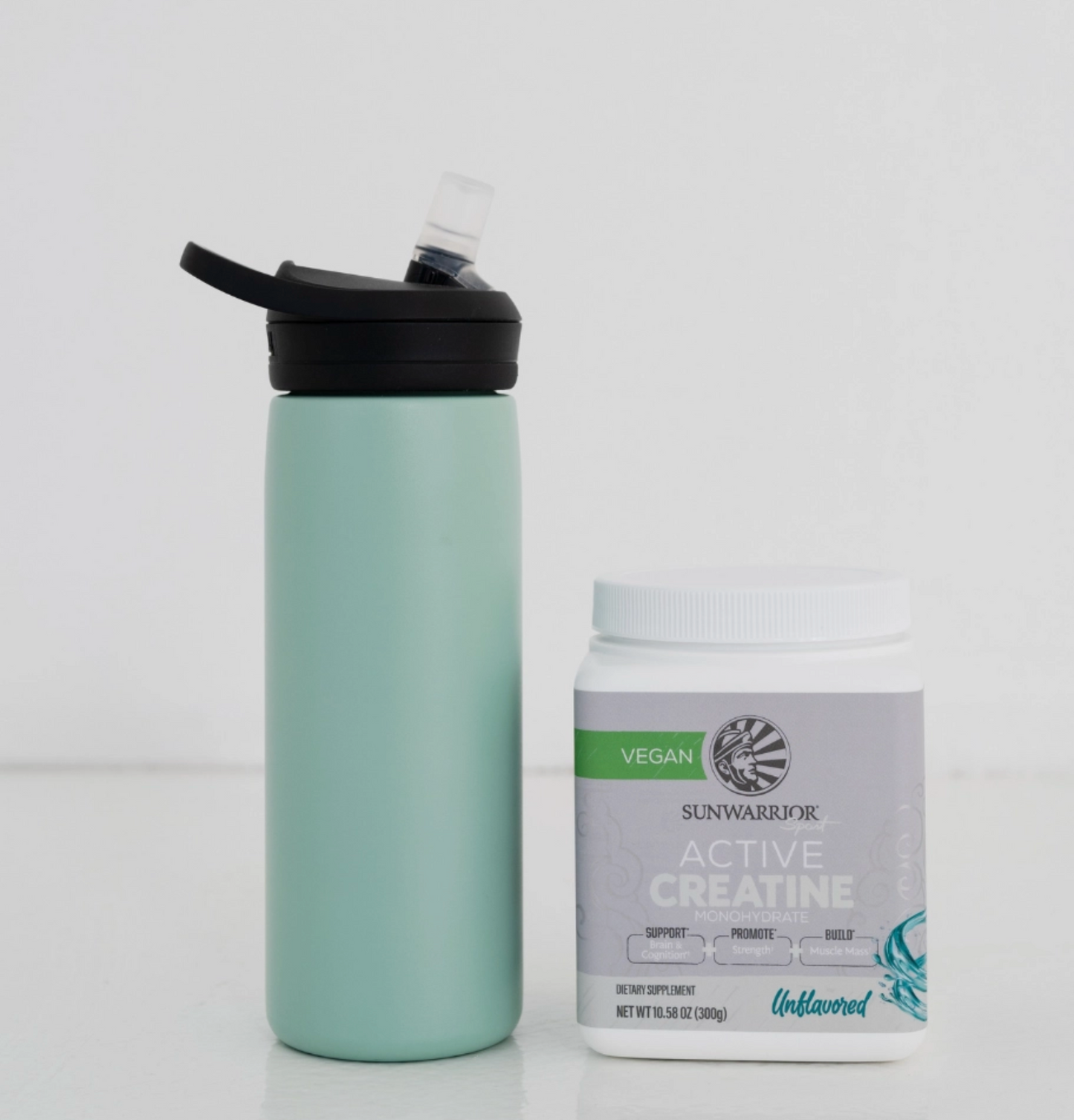 Sunwarrior | Bebida en polvo de creatina activa sin sabor, vegana, 300 gramos