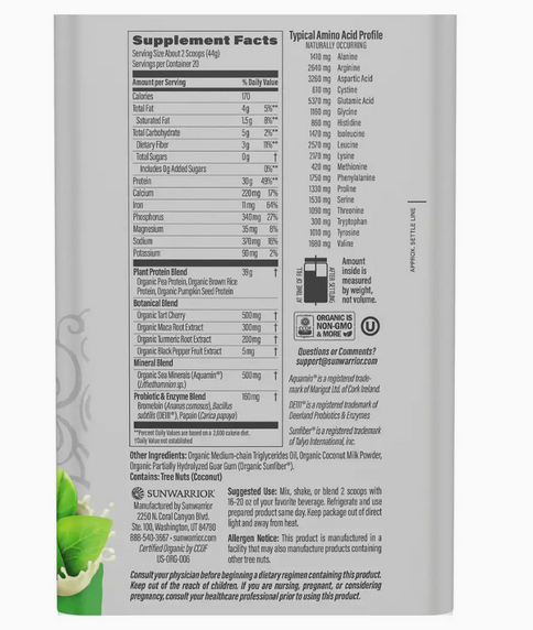 Sunwarrior | 30 g aktiewe proteïen ongegeur - plantgebaseerd, glutenvry