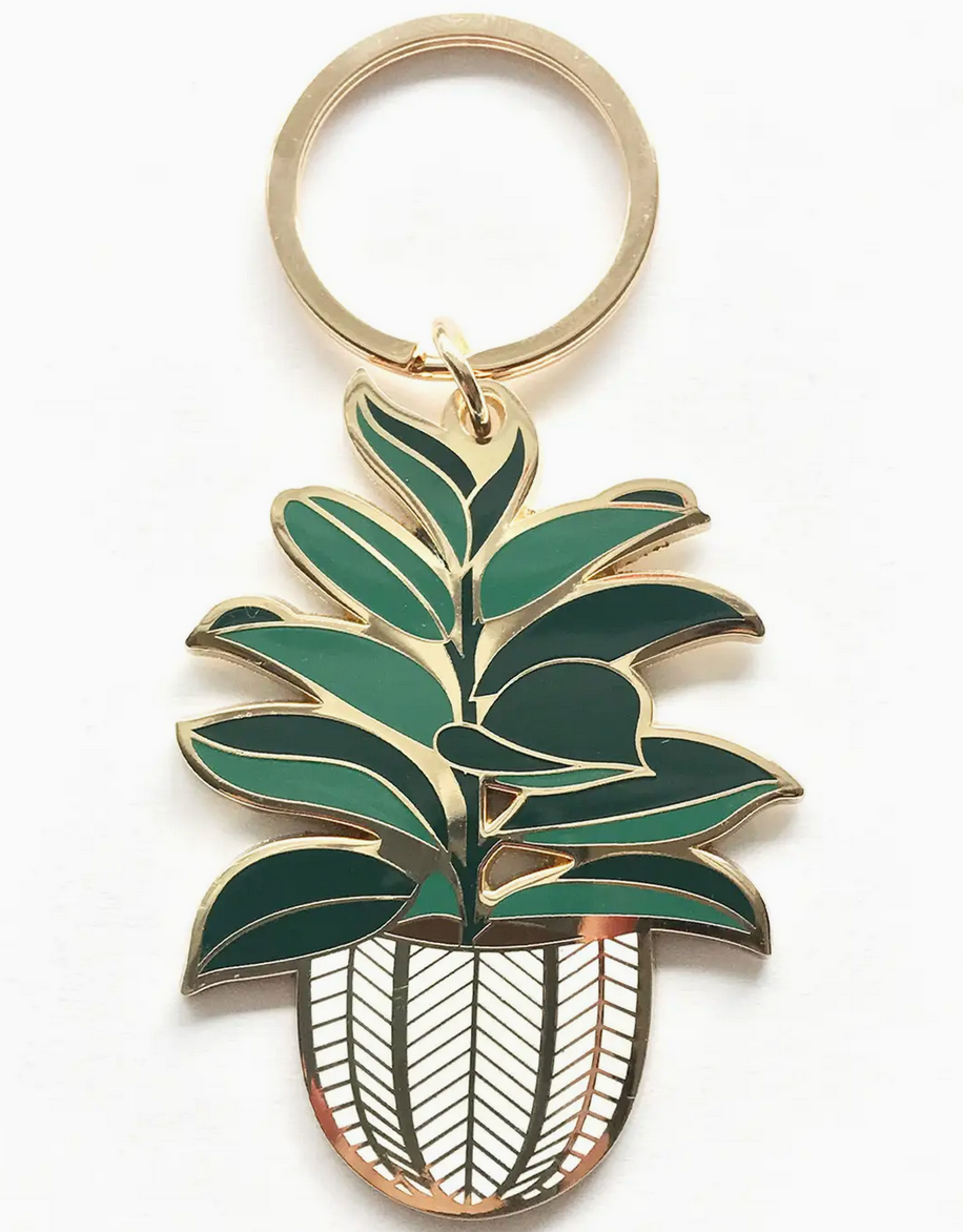 Rubber Tree Plant Keychain | Christmas Gifts