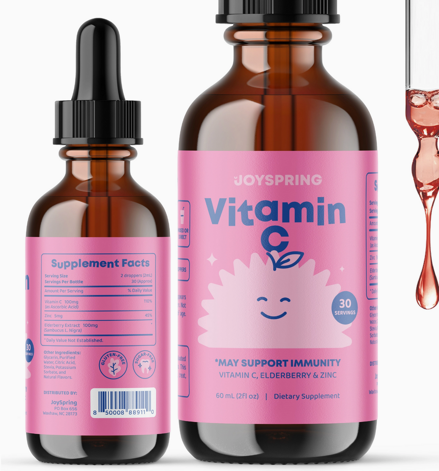 Kids Vitamin C Drops, Organic Liquid Vitamin C, Elderberry