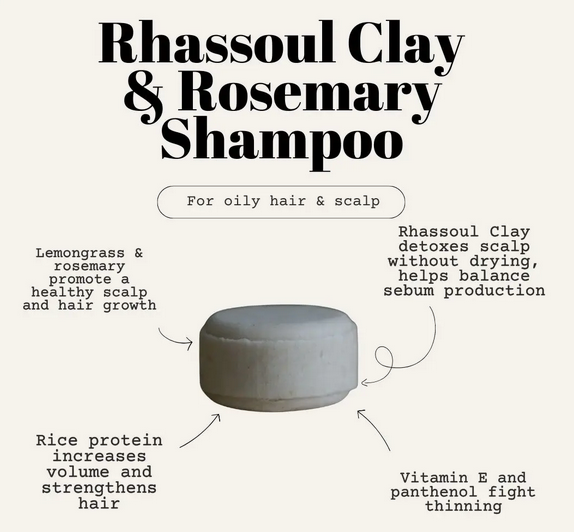 Unpackaged Rosemary and Rhassoul Clay Shampoo Bar Zero Waste