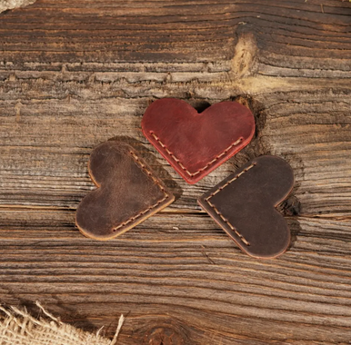 Leather Heart Bookmark, Reader Gift, Book Accessories