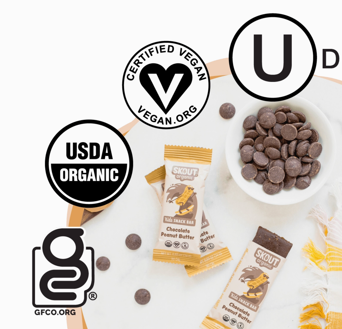 Skout Organic Chocolate Peanut Butter Kids Snack Bar