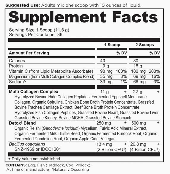 Collagen Advanced Detox | Multi-Collagen Powder (36 Servings)