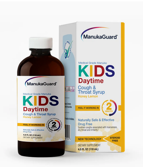 Jarabe diurno para la tos y la garganta para niños