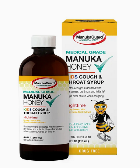 Jarabe para la tos y la garganta nocturno para niños