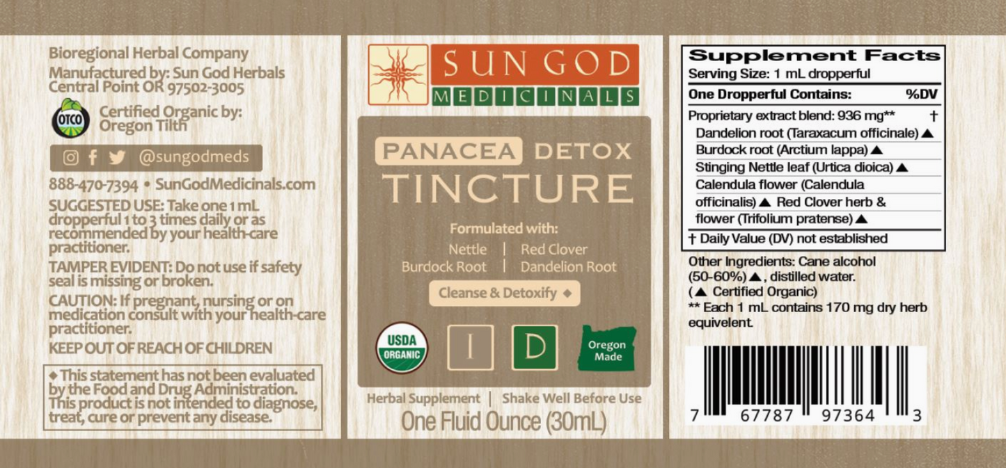 Tintura desintoxicante Panacea orgánica 1 oz