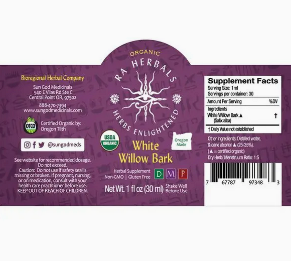 Organic White Willow Tincture 1oz