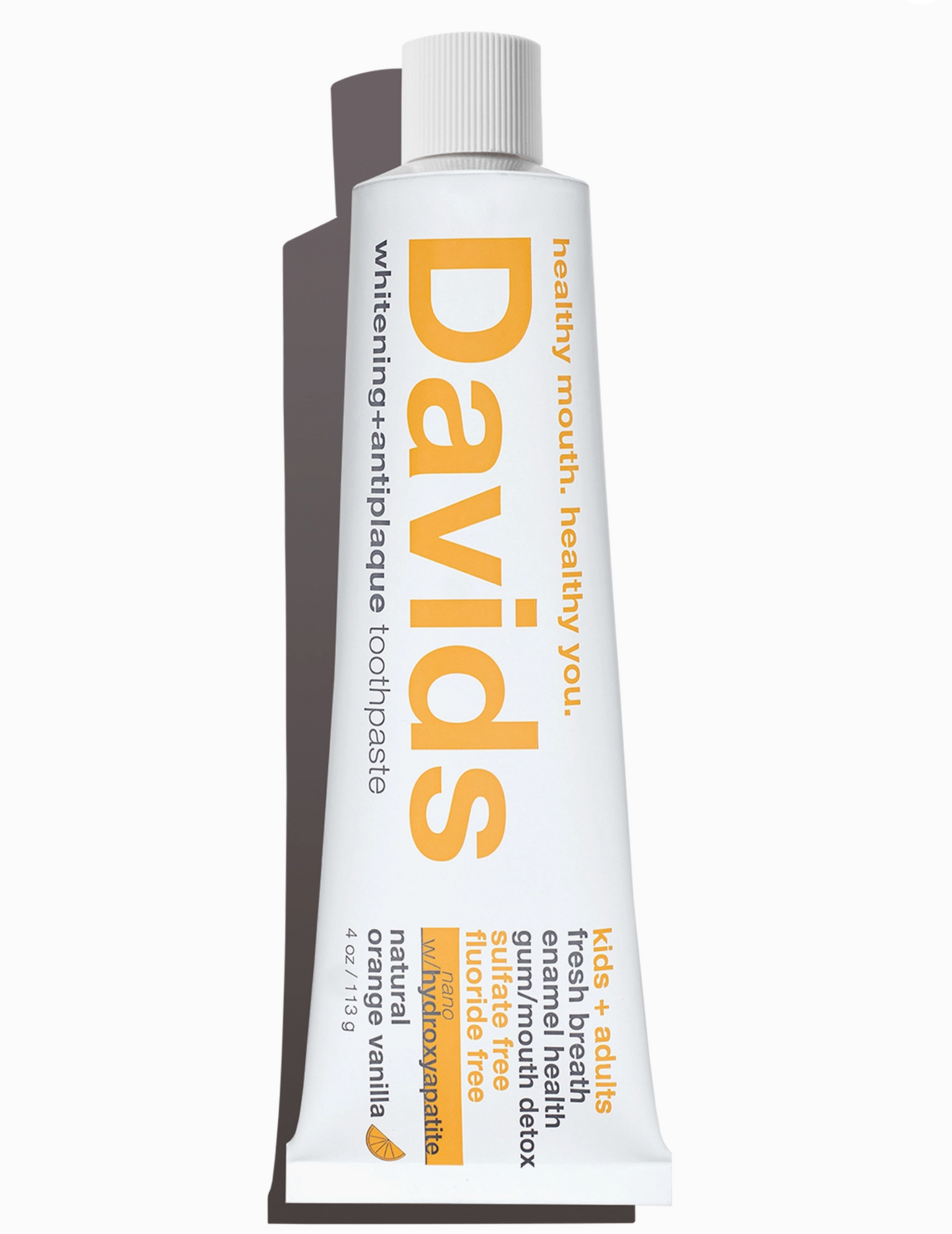 Davids Kids + Adults Nano-Hydroxyapatite Premium Tandepasta / Oranje Vanielje