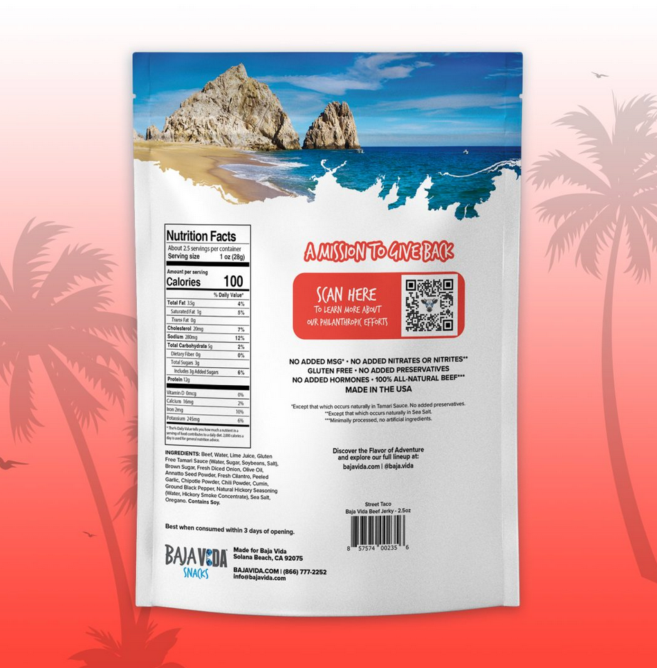 Cecina de res Baja Vida - Taco callejero de 2.5 oz