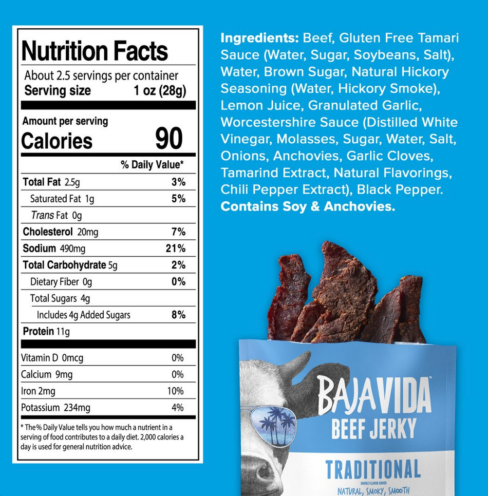 Baja Vida Beef Jerky - 2.5oz Traditional