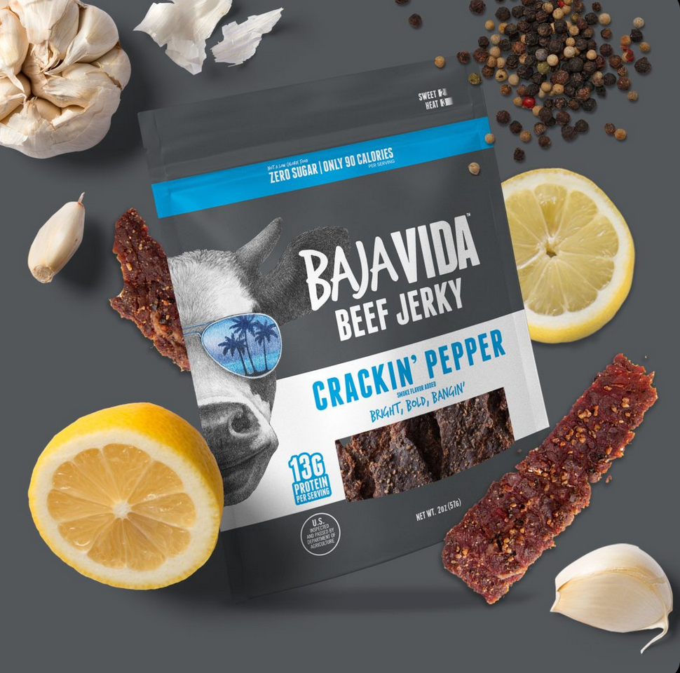 Baja Vida Beef Jerky - 2.0oz Zero Sugar Crackin' Pepper