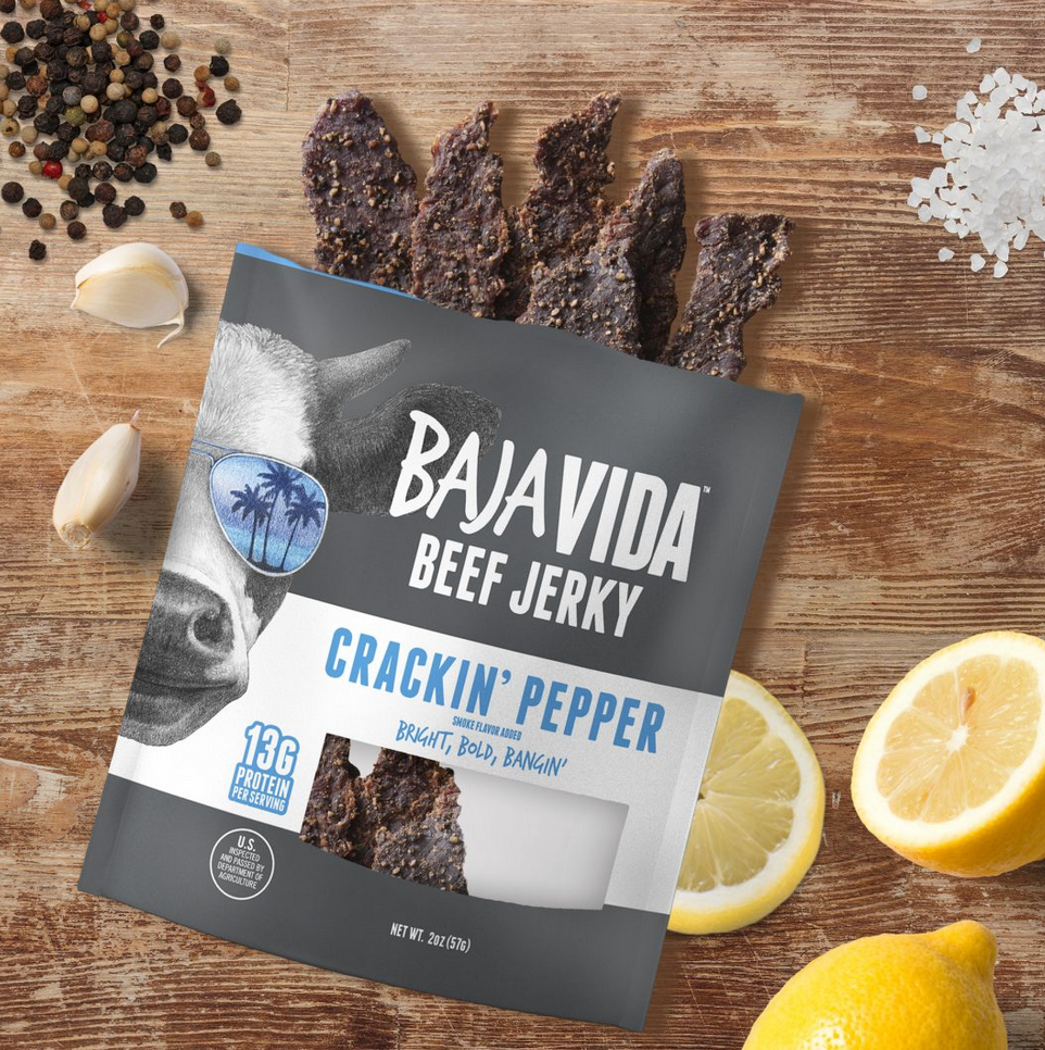 Baja Vida Beef Jerky - 2.0oz Zero Sugar Crackin' Pepper