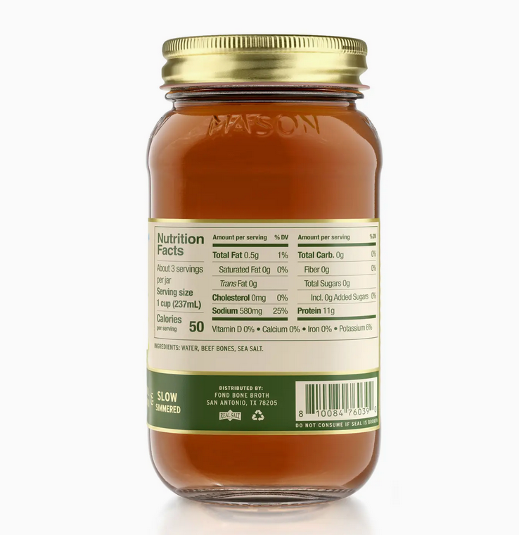 Regenerative Grass-Fed Beef Bone Broth 24oz