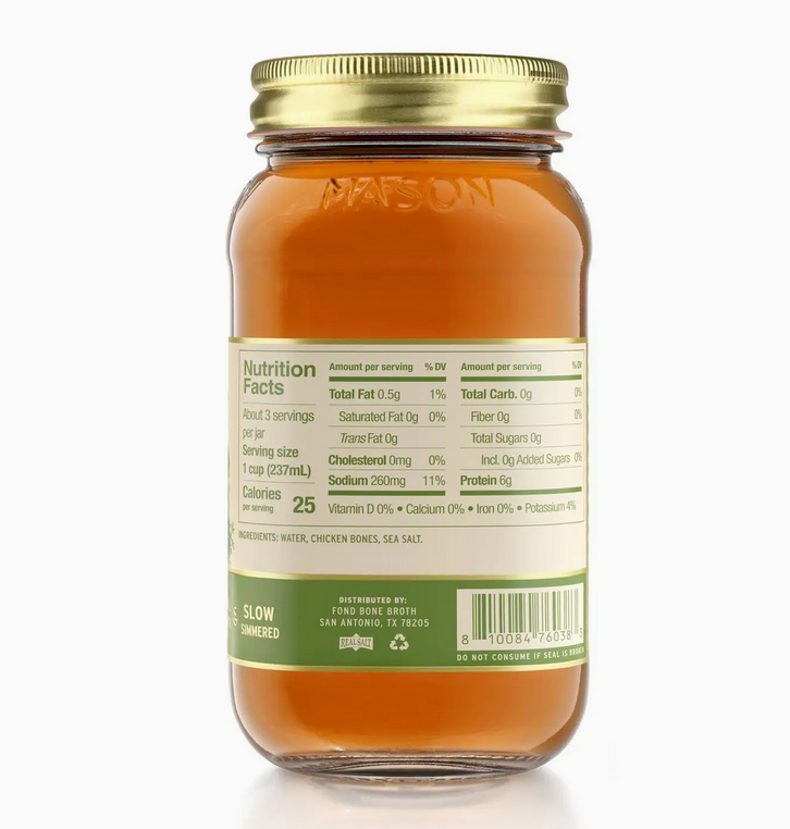 Regenerative Pasture-Raised Chicken Bone Broth 24oz