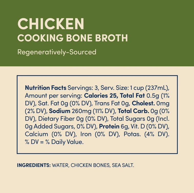 Regenerative Pasture-Raised Chicken Bone Broth 24oz