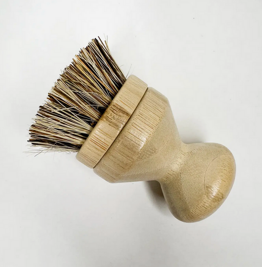 Natuurlike bamboespot en skottelgoedborsel met vervangbare kop