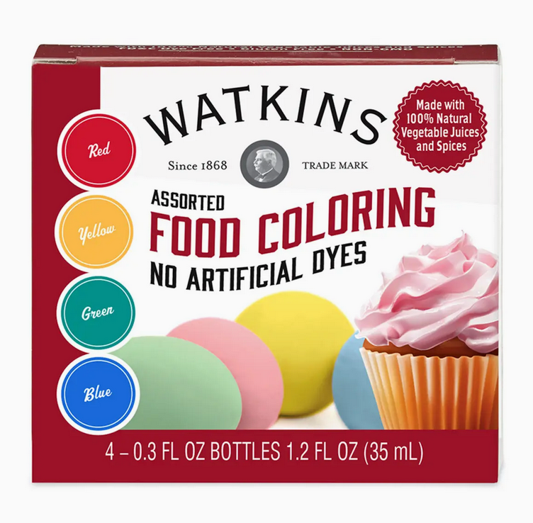 Assorted Food Coloring 4 Pack 4 -0.3 Fl oz Bottles 1.2 Fl oz