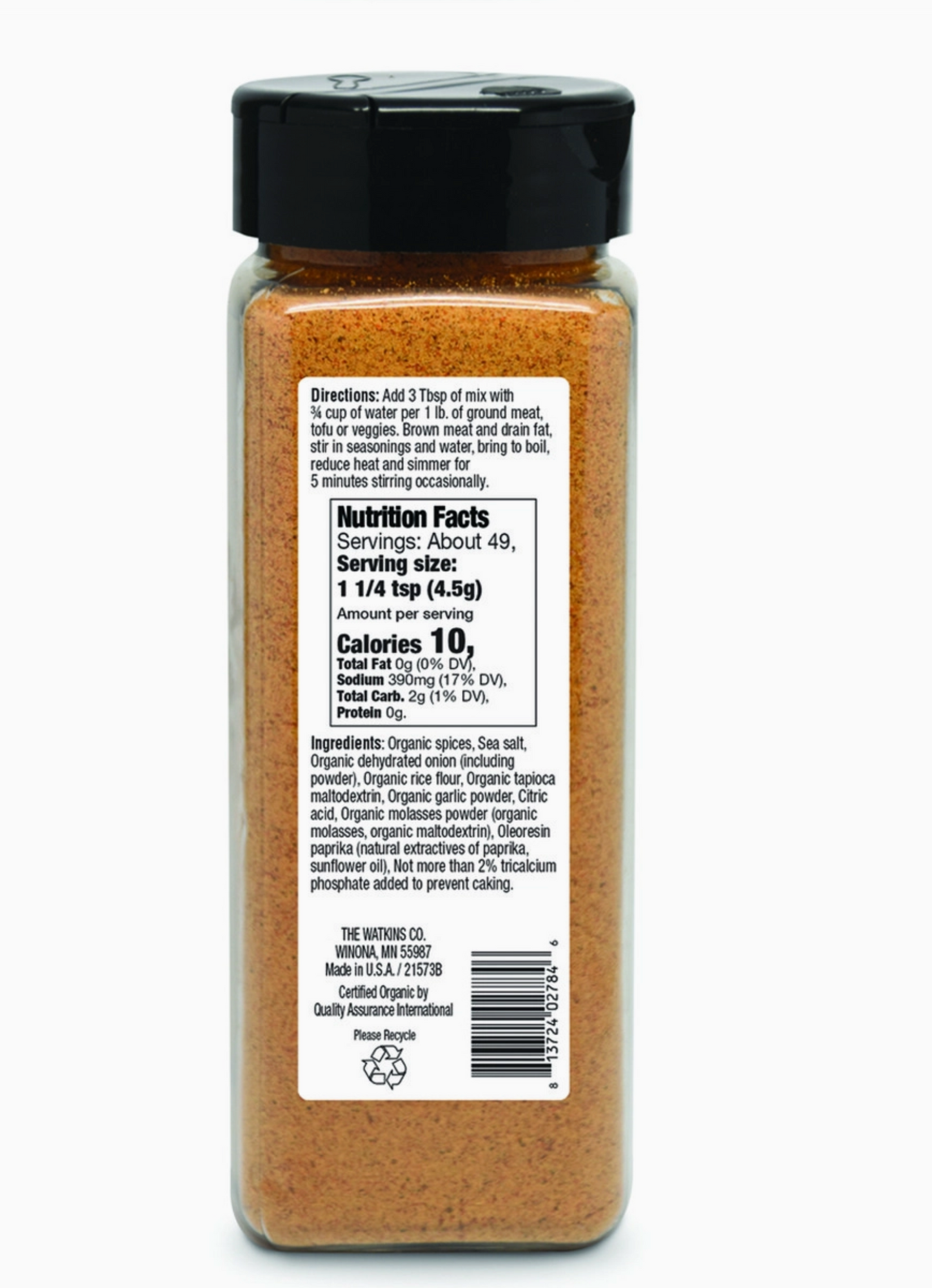 Organic Taco Gourmet Seasoning Mix, 7.7 oz