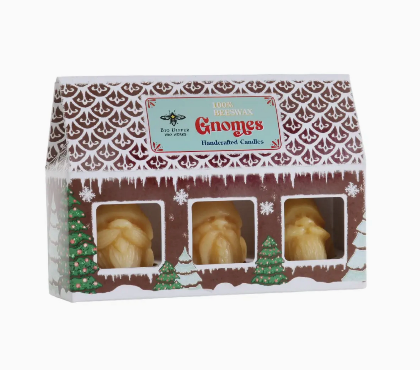 Beeswax Holiday Gnome Candles 3-PK