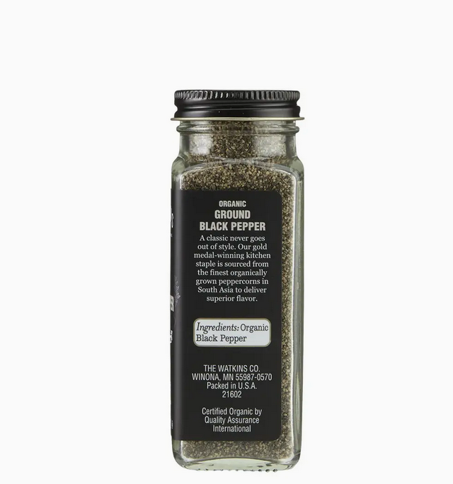 Organic Ground Black Pepper, 2.8 oz