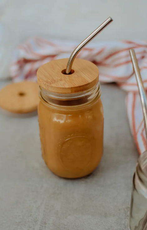 Bamboo Jar Lid Widemouth - with Hole (Jar not included)