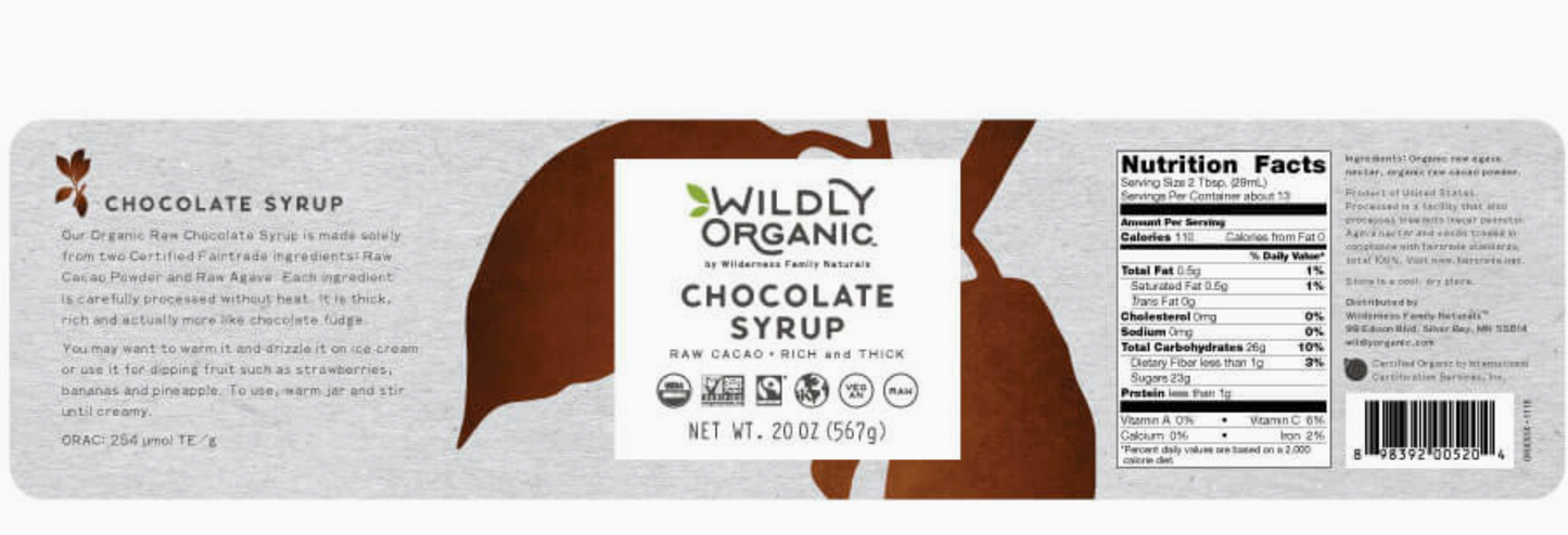 Jarabe de chocolate orgánico de 2 ingredientes